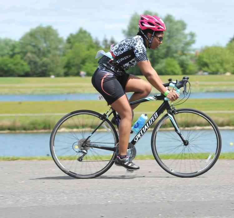 cycling during my first triathlon