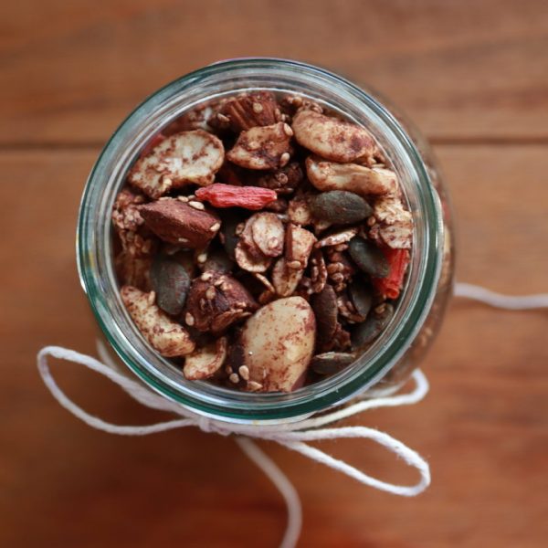 Cinnamon and Cacao Homemade Granola with Goji Berries