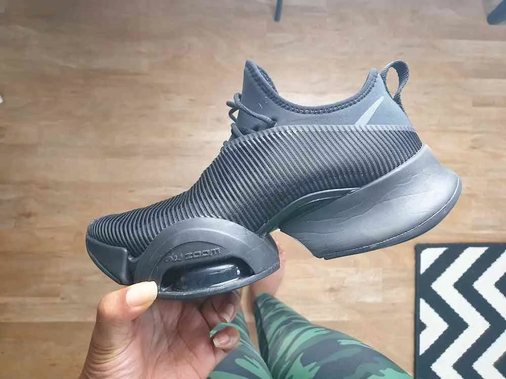 Lateral view of nike SuperRep in all black 