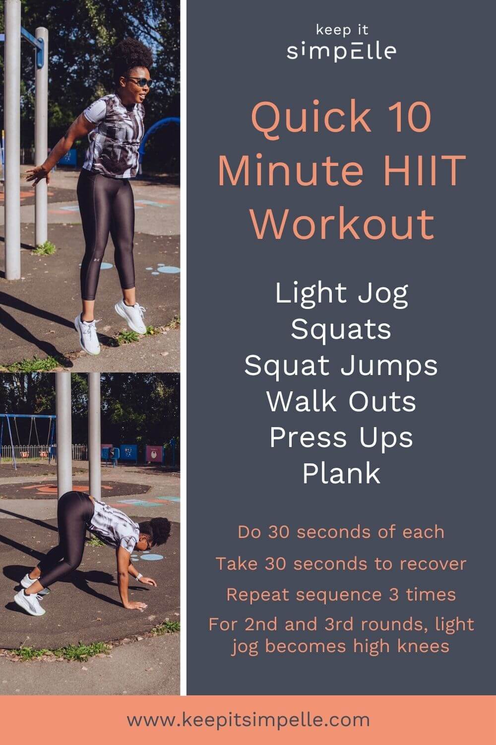 Quick 10 Minute Hiit Workout Keep It Simpelle